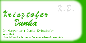 krisztofer dunka business card